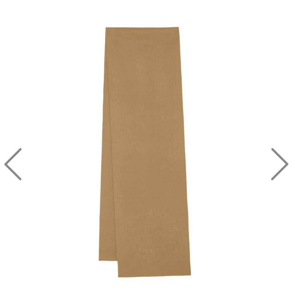 NWT Burberry Embroidered oak leaf crest cashmere blend scarf UNISEX - Picture 7 of 7